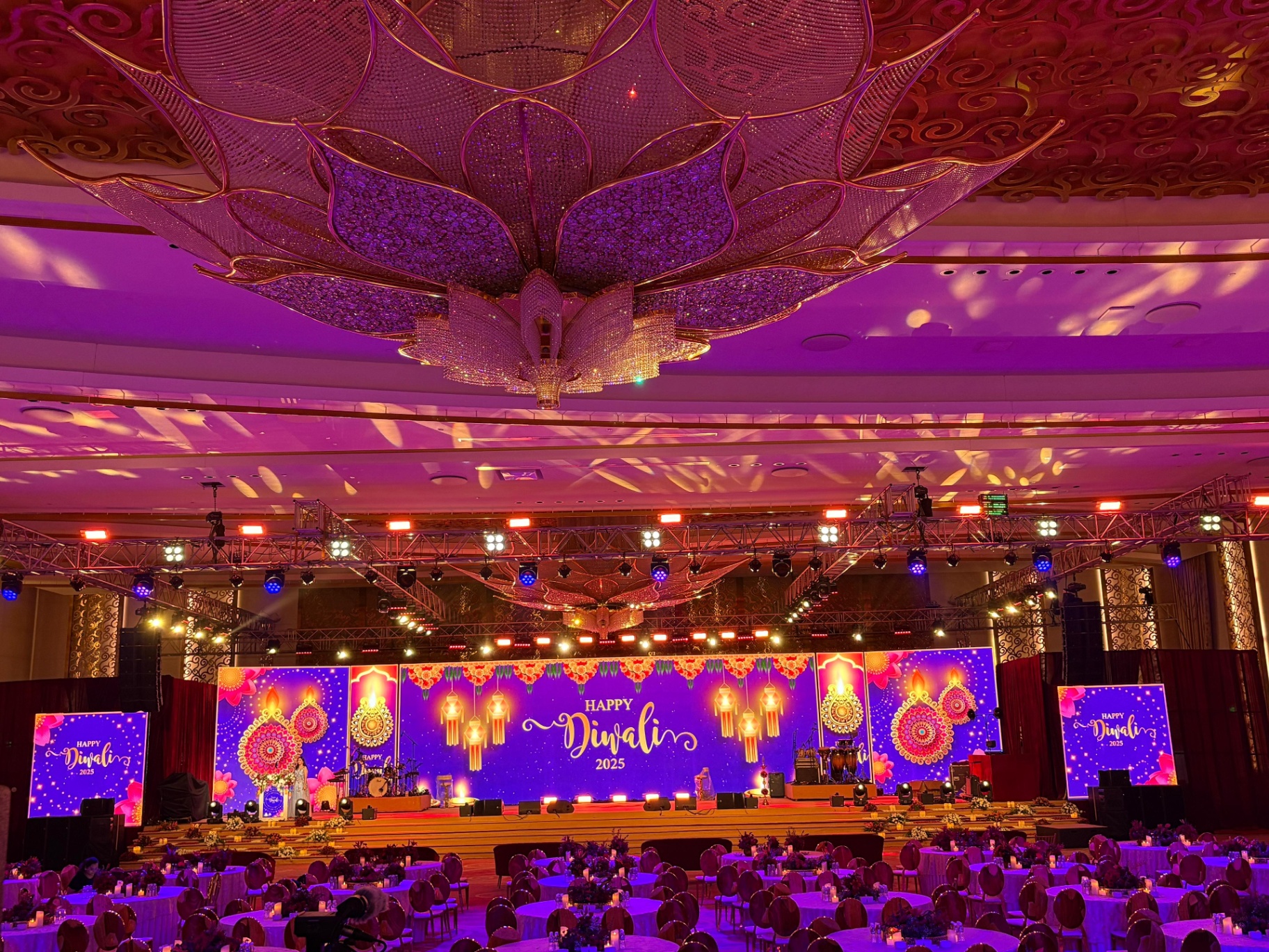 Diwali stage lighting setup