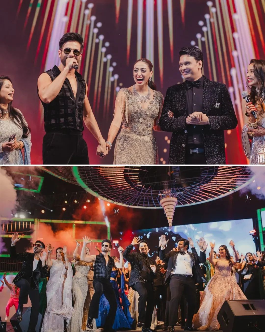 Wedding stage with artists